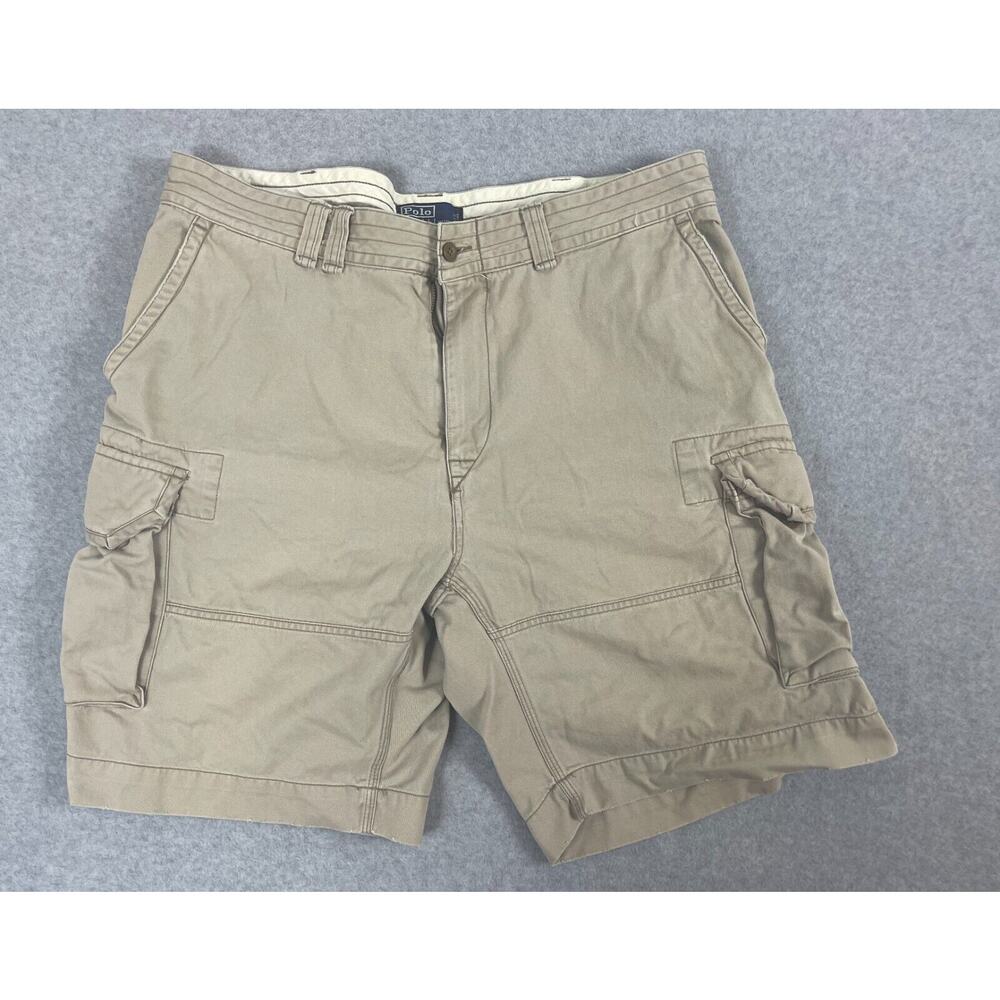 Polo Ralph Lauren Cargo Shorts Utility‎ Heavy Weight Cotton Khaki Men Sz 40 VTG